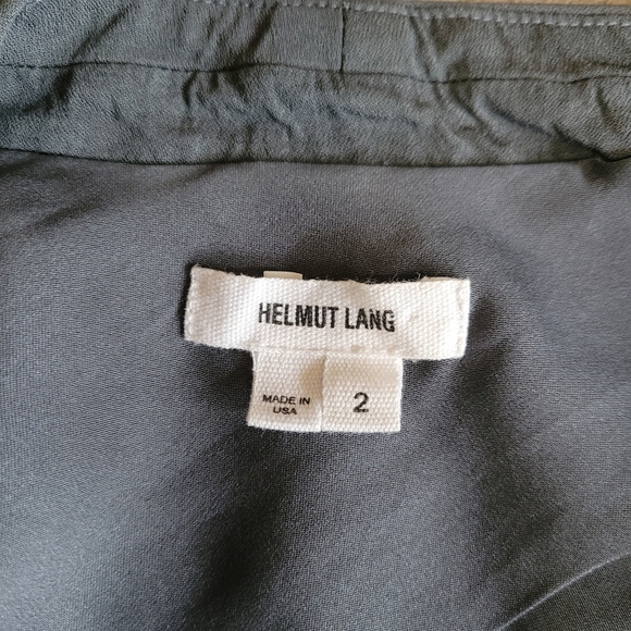 Helmut Lang Silica Crepe Roll Up Sleeve Blazer Blue Smoke size 2​ - Picture 14 of 16